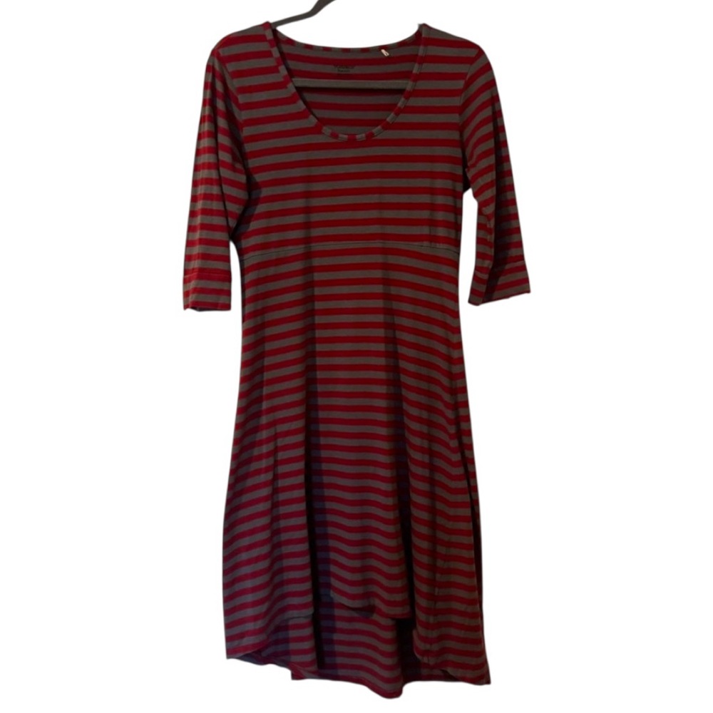 Toad and Co Dress Stripped Mid Length Sleeve High-low Women’s Small Horny Toad